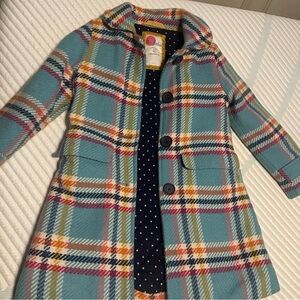 Mini Boden Plaid girls Coat